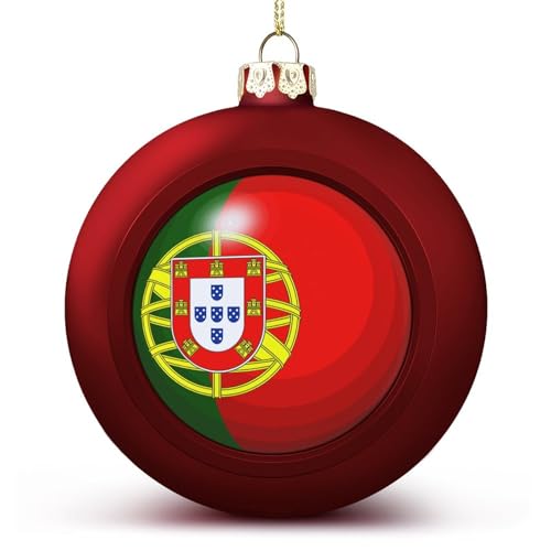 Yelolyio Portugal Flagge Ball Ornament Portugal hängende Ornamente Andenken Souvenir Weihnachtsbaum saisonale Feiertagsdekoration von Yelolyio