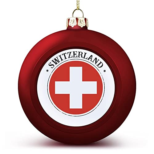 Schweiz Weihnachtskugeln Ornamente Schweiz Nationalflagge Weihnachtsdekorationen Baumkugeln für Urlaub Hochzeit Party Dekoration, Weihnachten hängende Kugeln Baumschmuck Schweiz Weihnachtskugeln Ornamente Schweiz Nationalflagge Weihnachtsdekorationen Baumkugeln für Urlaub Hochzeit Party Dekoration, Weihnachten hängende Kugeln Baumschmuck von Yelolyio
