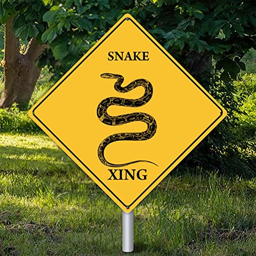 Snake Xing Vintage Home Dekorative Schilder Aluminium Schild Schlange Tier Liebhaber Lustige Aluminium Kunst Schilder Vorsicht Straßenschild 38,1 x 38,1 cm Schild für Straße von Yelolyio