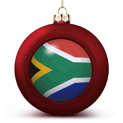 Yelolyio Südafrika Weihnachtskugeln Ornamente Südafrika Flagge Weihnachtsdekorationen Baumkugeln für Urlaub Hochzeit Party Dekoration, Xmas Hängende Kugeln Baumschmuck von Yelolyio