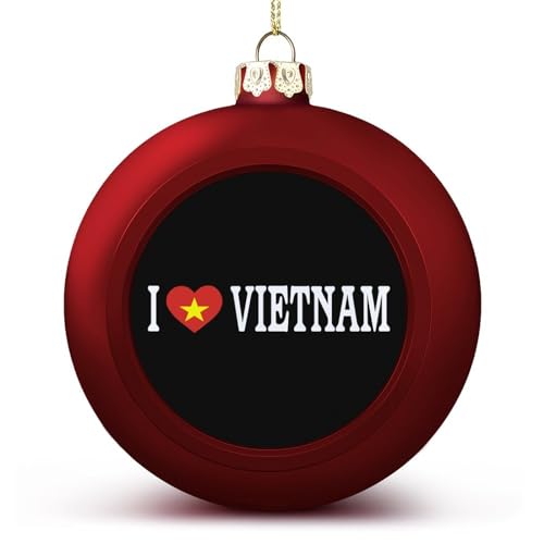 Vietnam Weihnachtskugeln Ornamente Weihnachten I Love Vietnam Hängende Kugel Deko für Weihnachtsbäume, Urlaubsparty Neujahr Geschenk von Yelolyio