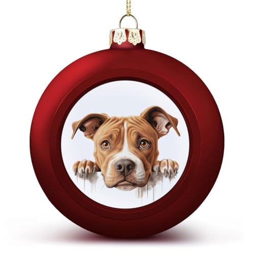 Weihnachtskugel für Hunde, American Pit Bull Terrier, hängende Kugel, dekorativ für Weihnachtsbäume, Feiertagsparty, Neujahrsgeschenk Weihnachtskugel für Hunde, American Pit Bull Terrier, hängende Kugel, dekorativ für Weihnachtsbäume, Feiertagsparty, Neujahrsgeschenk von Yelolyio