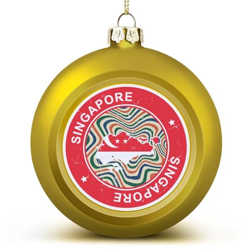 Weihnachtskugeln Ornamente Singapur-Flagge Karte Weihnachtsdekoration Singapur Baumkugeln für Urlaub Weihnachten Party Dekoration von Yelolyio