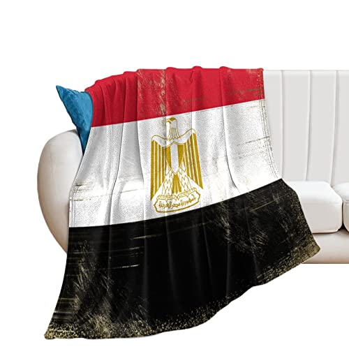 Yelolyio Ägypten-Flagge-Decke, Ägypten-Überwurf, Plüsch, superweich, warm, Flanell-Decke für Couch, Bett, Sofa, Stuhl, Landhaus-Souvenir, Reisegeschenk für Freunde, Familie, Lehrer, 178 cm x 203 cm von Yelolyio