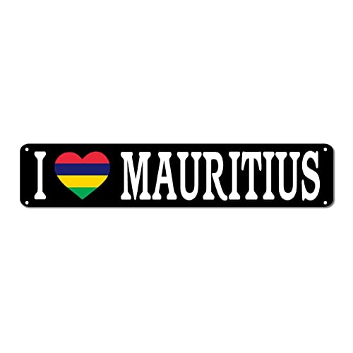 Yelolyio Auto-Aufkleber mit Aufschrift "I Love Mauritius", Mauritius-Flagge, Aufkleber, Autoaufkleber, Landhaus-Souvenir, Vinyl-Aufkleber für Autos, LKW, Fenster, Laptop, 15,2 cm (6 Zoll) von Yelolyio