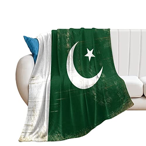 Yelolyio Decke mit Pakistan-Flagge, Pakistan-Flagge, Plüsch, superweich, warm, Flanell-Decke für Couch, Bett, Sofa, Stuhl, Landhaus-Souvenir, Reisegeschenk für Freunde, Familie, Lehrer, 76 cm x 102 cm von Yelolyio