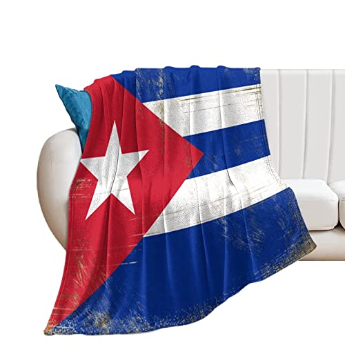 Yelolyio Dekorative Decke mit Kuba-Flagge, Flanell-Fleece, weich, leicht, Kuba-Überwurf, Wärme für Couch, Bett, Sofa, Stuhl, Reisen, 127 cm x 153 cm von Yelolyio