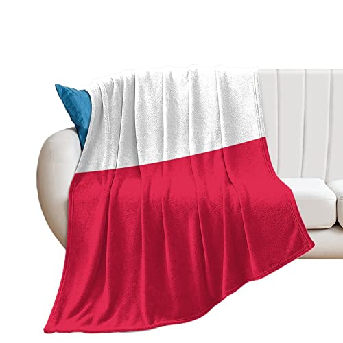 Yelolyio Dekorative Decke mit Polen-Flagge, Flanell-Fleece, weich, leicht, Polen, Überwurf, Decke, Wärme für Couch, Bett, Sofa, Stuhl, Reisen, 76 x 102 cm von Yelolyio