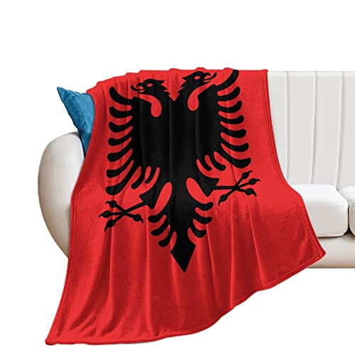 Yelolyio Die Flagge von Albanien Überwurfdecke Albanien Decke Landflagge Decken Landesouvenir Komfort Wärme Flanell Decke für Couch Bett Stuhl Büro Sofa 76 cm x 102 cm von Yelolyio
