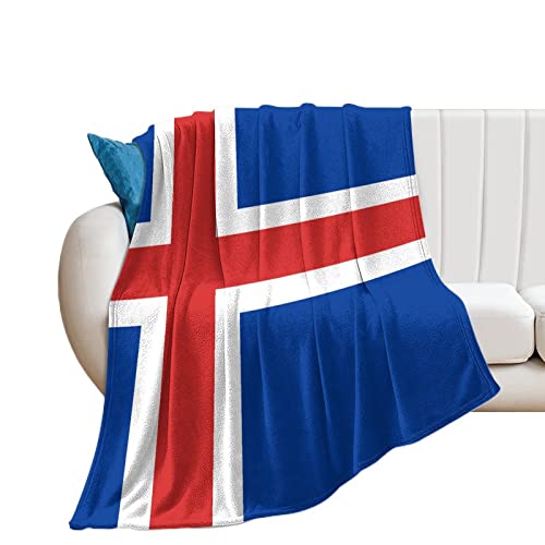 Yelolyio Die Flagge von Island Überwurfdecke Island Decke Landflagge Decken Landesouvenir Komfort Wärme Flanell Decke für Couch Bett Stuhl Büro Sofa 127 cm x 153 cm von Yelolyio