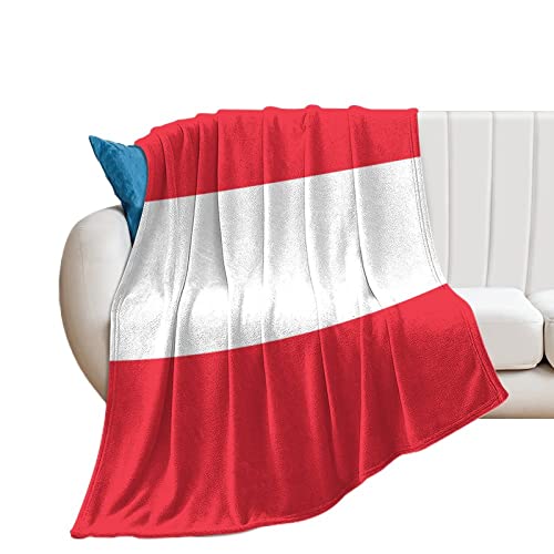 Yelolyio Die Flagge von Österreich Überwurfdecke Österreich Decke Landflagge Decken Landesouvenir Komfort Wärme Flanell Decke für Couch Bett Stuhl Büro Sofa 178 cm x 203 cm von Yelolyio
