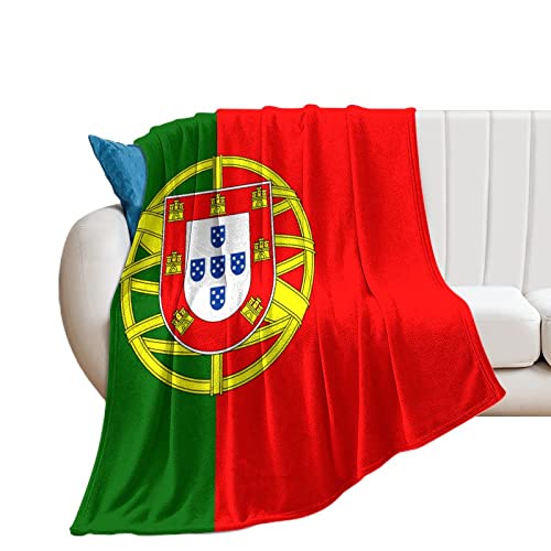 Yelolyio Die Flagge von Portugal Überwurfdecke Portugal Decke Landflagge Decken Landesouvenir Komfort Wärme Flanell Decke für Couch Bett Stuhl Büro Sofa 127 cm x 153 cm von Yelolyio