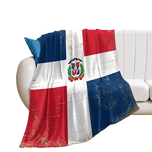 Yelolyio Dominikanische Flagge, dekorative Decke, Flanell-Fleece, weich, leicht, Dominikanische Republik, Wärme für Couch, Bett, Sofa, Stuhl, Reisen, 178 cm x 203 cm von Yelolyio