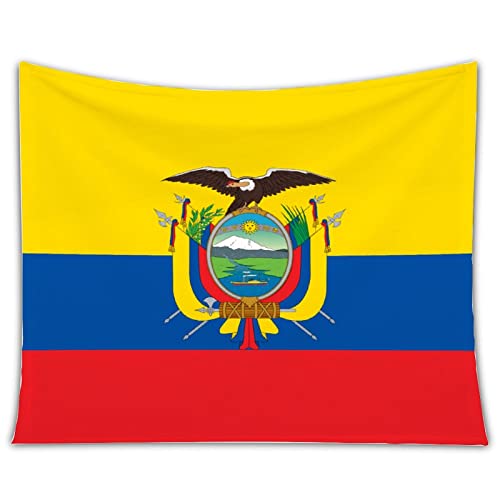 Yelolyio Ecuador Nationalflagge, Wandbehang, Ecuador, Wandteppich, waschbar, Vintage-Tagesdecke, Bettlaken, Wanddekoration, Kunst für Bauernhaus, Schlafzimmer, Wohnzimmer, 100 x 150 cm von Yelolyio