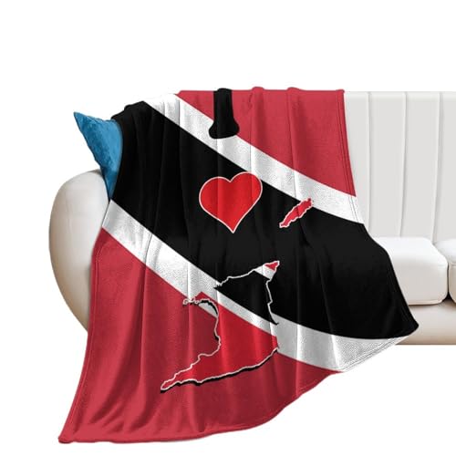 Yelolyio I Love My Country, Trinidad und Tobago Überwurfdecke für Männer, Frauen, Kinder, Trinidad und Tobago, Nationalflagge, Flanelldecken, Überwurf, geeignet für Zuhause, Büroarbeit, Schlafsaal, von Yelolyio