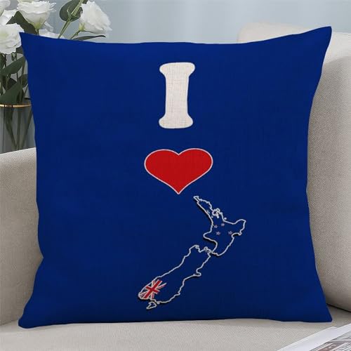 Yelolyio Kissenbezug mit Aufschrift "I Love My Country", Neuseeland-Flagge, Landkarte, für Sofa, Schlafzimmer, Wohnzimmer, 45,7 x 45,7 cm Yelolyio Kissenbezug mit Aufschrift "I Love My Country", Neuseeland-Flagge, Landkarte, für Sofa, Schlafzimmer, Wohnzimmer, 45,7 x 45,7 cm von Yelolyio