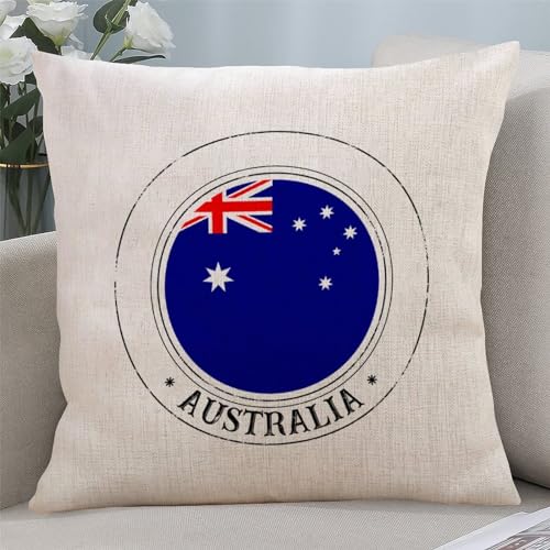 Yelolyio Kissenbezug mit Australien-Flagge, Baumwolle, Leinen, Land-Souvenir, Kissenbezug für Sofa, Schlafzimmer, Wohnzimmer, 45,7 x 45,7 cm Yelolyio Kissenbezug mit Australien-Flagge, Baumwolle, Leinen, Land-Souvenir, Kissenbezug für Sofa, Schlafzimmer, Wohnzimmer, 45,7 x 45,7 cm von Yelolyio