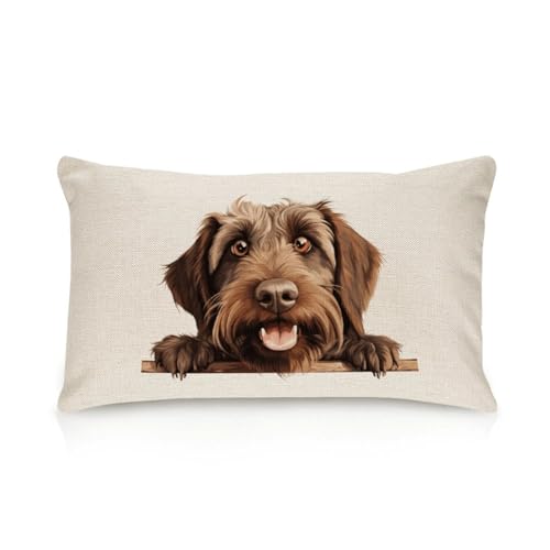 Yelolyio Kissenbezug mit Drahthaar, spitzender Griffon, 40,6 x 61 cm, dekoratives Kissen für Zuhause, Baumwollleinen, Lendenwirbelkissenbezug für Schlafzimmer, Sofa, Auto Yelolyio Kissenbezug mit Drahthaar, spitzender Griffon, 40,6 x 61 cm, dekoratives Kissen für Zuhause, Baumwollleinen, Lendenwirbelkissenbezug für Schlafzimmer, Sofa, Auto von Yelolyio