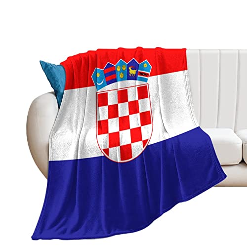 Yelolyio Kroatien Nationalflagge Dekorative Decke Flanell Fleece Weich Leicht Kroatien Überwurf Decke Wärme für Couch Bett Sofa Stuhl Reisen 178 x 203 cm von Yelolyio