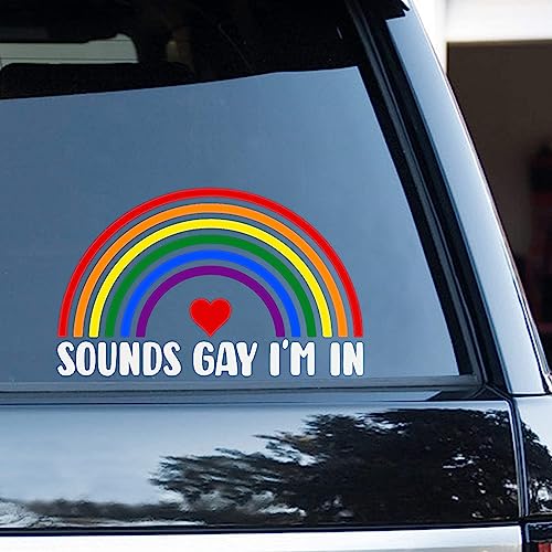 Yelolyio LGBT Rainbow Sounds Gay I'm in Sticker LGBT Pride Auto-Aufkleber, für Autos, LKWs, Laptops, Fenstern, Wänden, Holz oder Glas, 2 Stück Yelolyio LGBT Rainbow Sounds Gay I'm in Sticker LGBT Pride Auto-Aufkleber, für Autos, LKWs, Laptops, Fenstern, Wänden, Holz oder Glas, 2 Stück von Yelolyio