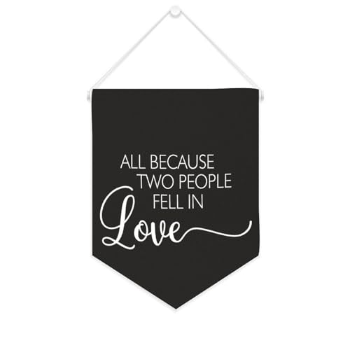 Yelolyio Leinwand-Banner mit Aufschrift "All Because Two People Fell In Love", 25,4 x 30,5 cm, motivierend, Wandbehang, dekorative Leinwand-Wimpel, Wanddekoration für Schlafzimmer, Kinderzimmer Yelolyio Leinwand-Banner mit Aufschrift "All Because Two People Fell In Love", 25,4 x 30,5 cm, motivierend, Wandbehang, dekorative Leinwand-Wimpel, Wanddekoration für Schlafzimmer, Kinderzimmer von Yelolyio
