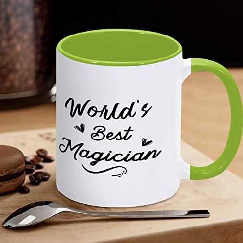 Yelolyio Lustige Tasse mit Aufschrift "World's Best Magician", Geschenk für Zauberer, Keramik, Teetasse, Einweihungsgeschenk für Vater, Mutter, Tasse für Zuhause, Büro, 325 ml von Yelolyio