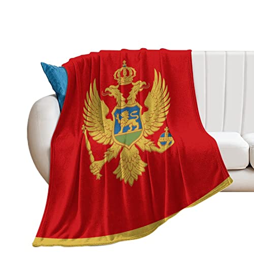 Yelolyio Montenegro Nationalflagge, dekorative Decke, Flanell-Fleece, weich, leicht, Montenegro, Überwurfdecke, Wärme für Couch, Bett, Sofa, Stuhl, Reisen, 178 x 203 cm von Yelolyio