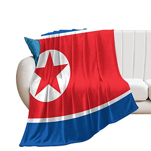Yelolyio Nordkorea Nationalflagge Dekorative Decke Flanell Fleece Weich Leicht Nordkorea Überwurf Decke Wärme für Couch Bett Sofa Stuhl Reisen 178 x 203 cm von Yelolyio