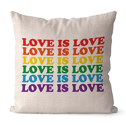 Yelolyio Pansexual Bisexuell LGBTQ Dekorative Wurfkissenbezüge 66 x 66 cm, Baumwolle Leinen Love Is Love Rainbow Pride Kissenbezüge Kissenbezug für Sofa Auto Schlafzimmer 66 x 66 cm von Yelolyio