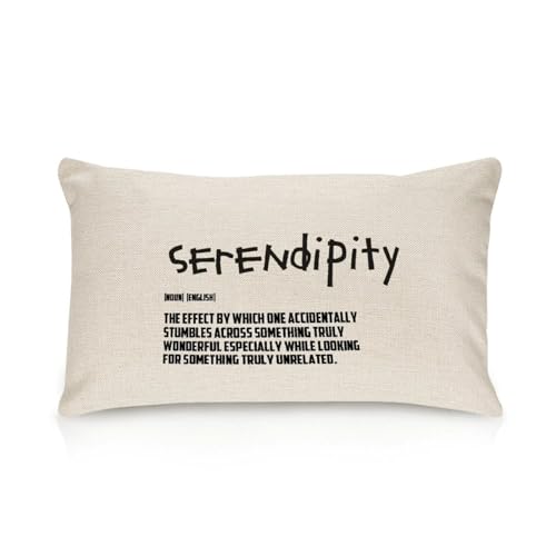 Yelolyio Serendipity Kissenbezüge mit Zitaten, dekorativer Kissenbezug, Heimdekoration, für Couch, Schlafzimmer, Wohnzimmer, 30,5 x 45,7 cm Yelolyio Serendipity Kissenbezüge mit Zitaten, dekorativer Kissenbezug, Heimdekoration, für Couch, Schlafzimmer, Wohnzimmer, 30,5 x 45,7 cm von Yelolyio
