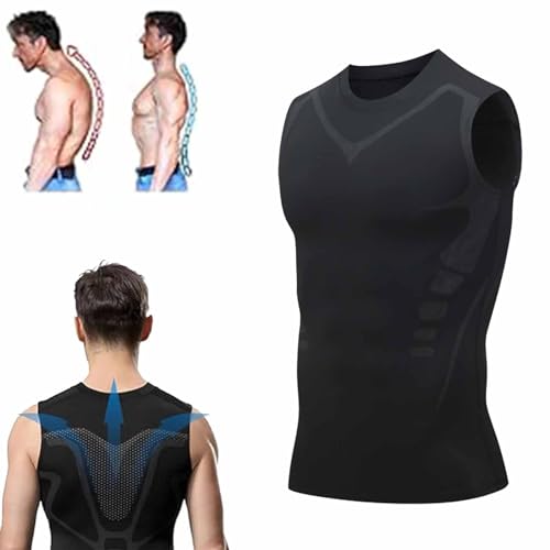 Yeluptu Gfouk Menionic Turmalin-Haltungskorrekturweste, Haltungskorrekturweste, 2024 New Ionic Shaping Vest (Black,M) von Yeluptu