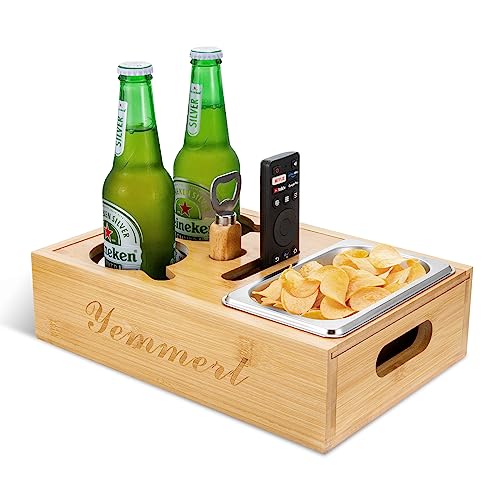 Couchbar Snackbox,Couch Bar Sofa Tablett Sofa Butler Couch Butler 1 Snackschale 2 Flaschenhalter Mit Flaschenöffner von Yemmert