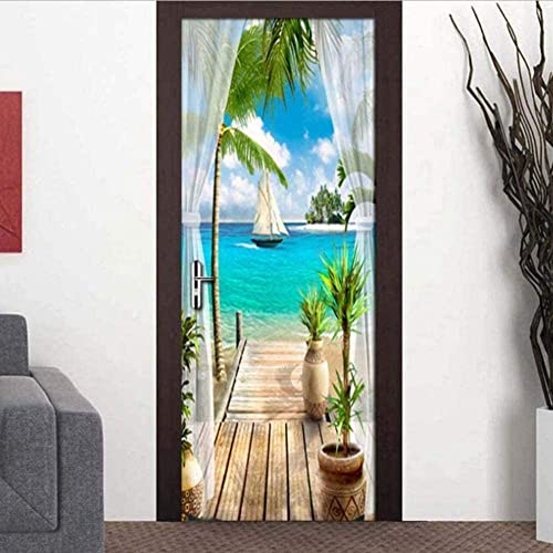 3D Türaufkleber Türtapete Selbstklebend Türposter Kinderzimmer Fototapete Türfolie Poster Tapete Türaufkleber PVC Marine Sailing Decoration Aufkleber DIY Selbstklebende Wandbild-70 x 200 cm von Yenisai