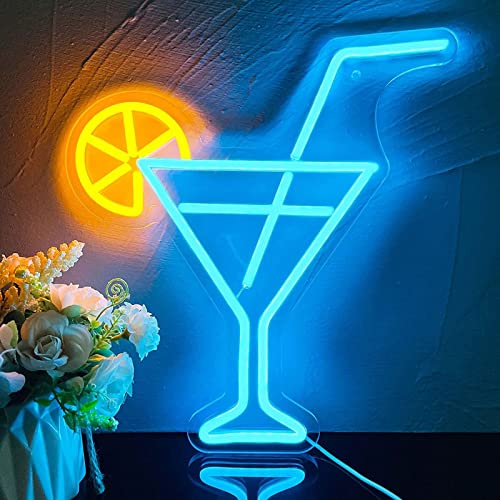 Cocktail Neonschild USB Neonlichter Getränke LED Neon Lichter Bars Leuchtreklame für Bar Club Shop Cocktail Party Wanddekoration Neon Licht Zeichen,Cocktail von Yenisai