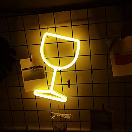 Neon Zeichen Licht Weinglasform LED-Leuchtzeichen Neonlichter LED Neonschilder Lichter für Hochzeitszimmer Valentinstag Geburtstagsfeier Bar Wanddekoration-Gelb Neon Zeichen Licht Weinglasform LED-Leuchtzeichen Neonlichter LED Neonschilder Lichter für Hochzeitszimmer Valentinstag Geburtstagsfeier Bar Wanddekoration-Gelb von Yenisai
