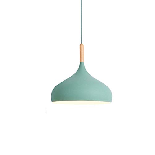 Pendellampe Nordisch Modern Einfache Durchmesser 30cm Pendelleuchte Süssigkeiten Farben E27 Deckenlampe für Hotel Büro Halle Teehaus Tea Bar Home Beleuchtungskörper-Grün von Yenisai