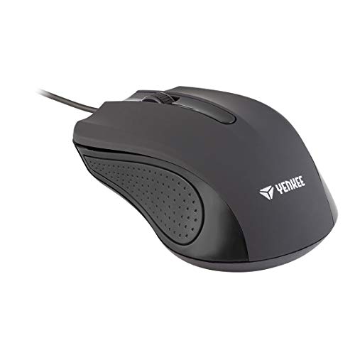 Yenkee YMS 1015BK USB-Maus mit SUVA-Kabel, Ergonomisches Design, für zu Hause und Büro,Kabellänge: 1,25 m, Wired Mouse, schwarz von Yenkee