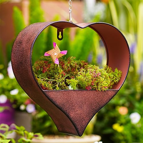 Yeomoo Metall Herzform Blumentopf Hängend Gartendeko für Draußen - Rost Pflanzkübel Deko für Garten Balkon Draussen Pflanzentopf Deko Wohnzimmer Hängetopf Geschenke für Frauen Mama Freundin Pflanztopf Yeomoo Metall Herzform Blumentopf Hängend Gartendeko für Draußen - Rost Pflanzkübel Deko für Garten Balkon Draussen Pflanzentopf Deko Wohnzimmer Hängetopf Geschenke für Frauen Mama Freundin Pflanztopf von Yeomoo