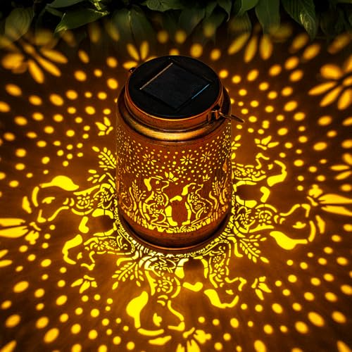 Yeomoo Hund Deko Solarlampen für Außen Garten - Solar Lichterkette Aussen Solarleuchten Garten Geschenk für Männer Frauen Mama Geburtstag Wasserdichte Solarlampe Hängend für Terrasse Balkon Deko von Yeomoo