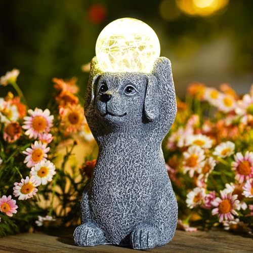 Yeomoo Hund Figuren mit Solarlampen Gartendeko für Draußen - Dog Gartenfiguren mit Solar Ball Geschenke für Frauen Männer Mama Geburtstag Wasserdicht Solar Deko für Garten Balkon Terrassen Zimmer Yeomoo Hund Figuren mit Solarlampen Gartendeko für Draußen - Dog Gartenfiguren mit Solar Ball Geschenke für Frauen Männer Mama Geburtstag Wasserdicht Solar Deko für Garten Balkon Terrassen Zimmer von Yeomoo