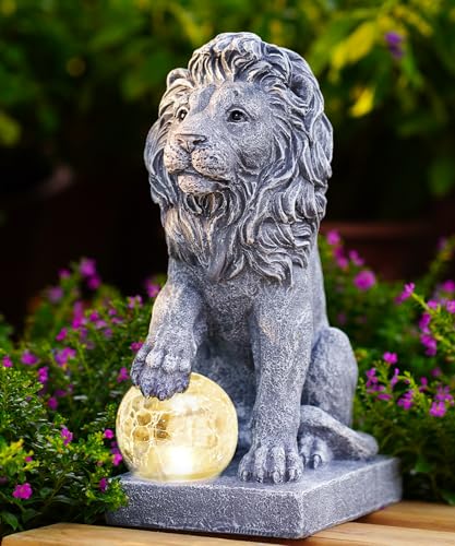 Yeomoo Löwen Figuren Deko mit Solarlampen Kugel Gartendeko - Löwe Solar Deko für Außen Garten Lowe Geschenk für Männer Frauen Mama Geburtstagsgeschenk Wasserdicht Deko für Wohnzimmer Balkon Yeomoo Löwen Figuren Deko mit Solarlampen Kugel Gartendeko - Löwe Solar Deko für Außen Garten Lowe Geschenk für Männer Frauen Mama Geburtstagsgeschenk Wasserdicht Deko für Wohnzimmer Balkon von Yeomoo