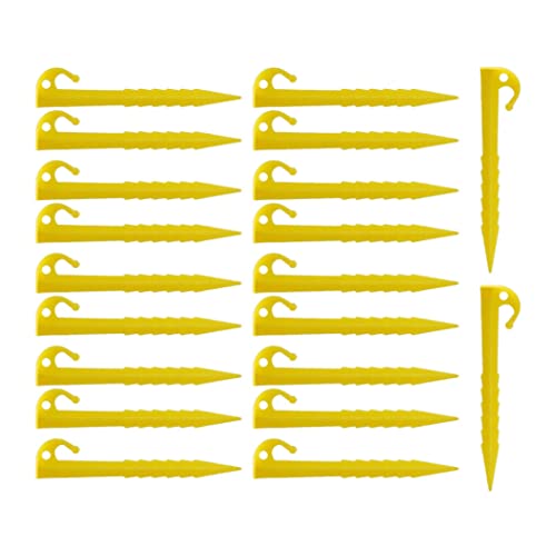 Kunststoffzeltstifte Hochleistungs -Baldachin Tarp Stakes Markise Accessoires 20pcs Gelbes Zeltzubehör von Yeory