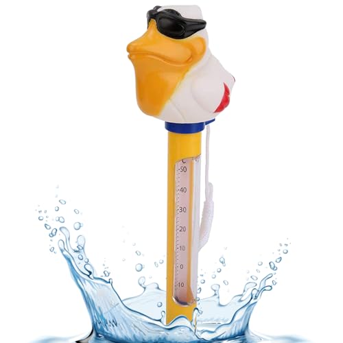 Pool -Thermometer Temperaturmesser Cartoon Entenform mit Schnur für Schwimmbad Spa Teichstil2 Schwimmbad Thermometer von Yeory