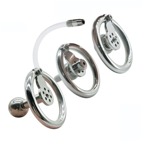 Yerbssk Inverted Keuschheitskäfig Negativer Flat Chastity Cage Männer Edelstahl Keuschheitsgürtel Solide Penisringe SM Bondage Set Tragbarer Penies Käfig Extrem BDSM Sexspielzeug(C,40mm) von Yerbssk