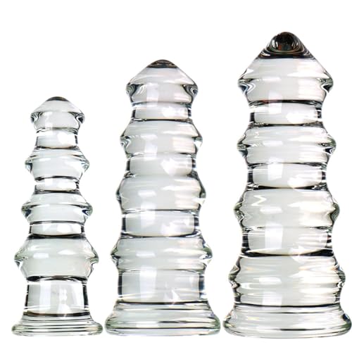 Yerbssk Konische Pagode Glas Butt Plug Kristall Analplug Analtrainer Analdilatator Sexspielzeug Transparent(L) von Yerbssk