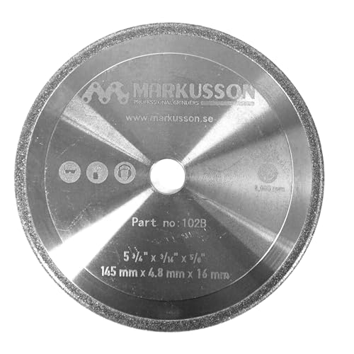 Yerd Hochwertige Markusson 4,8mm CBN Schleifscheibe für Kettenschärfgerät Robo Jolly RJ12, 145 x 4,8 x 16 mm (5 3/4" x 3/16" x 5/8") von Yerd
