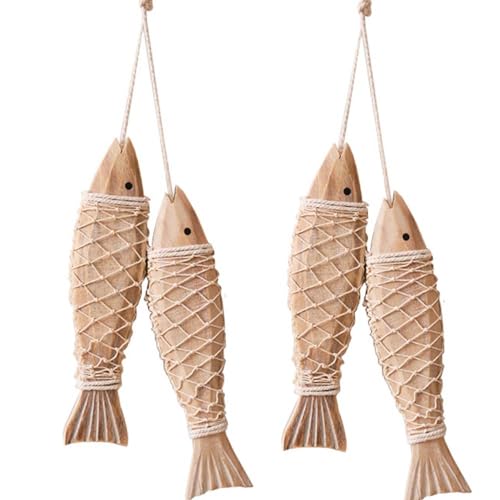 Yerleomit Maritime Deko Holz Fisch Deko mit Schnur, Maritime Deko Outdoor Hänger Holzfische Deko Maritime Dekoration zum Hängen für Zuhause Innen Außen Terrasse Veranda Yerleomit Maritime Deko Holz Fisch Deko mit Schnur, Maritime Deko Outdoor Hänger Holzfische Deko Maritime Dekoration zum Hängen für Zuhause Innen Außen Terrasse Veranda von Yerleomit