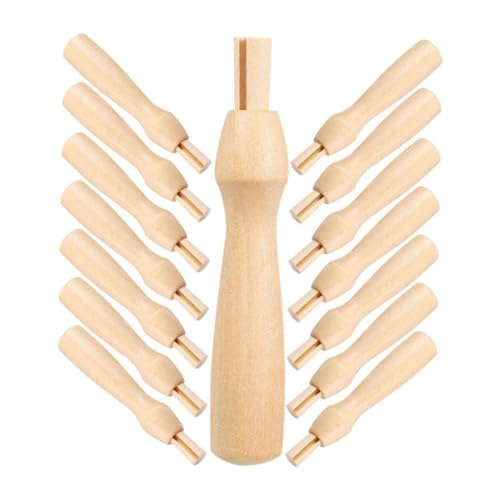 Yeruvce 16-Teiliges Poking Fun Tool Filznadeln Griffe Filzgriffe Nadelfilzgriff-Set Lochstanze Holzkomponente von Yeruvce