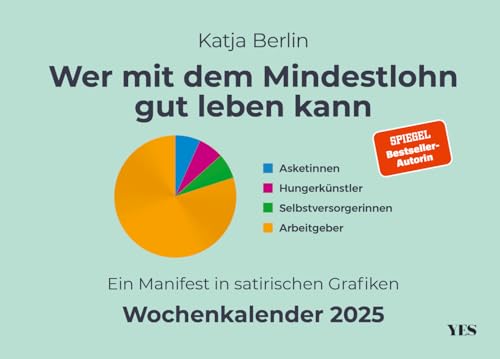 Wer mit dem Mindestlohn gut leben kann: Ein Manifest in satirischen Grafiken. Wochenkalender 2025 von Yes Publishing