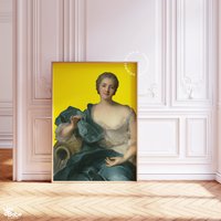 Altered Kunstdruck Gelb, Maximalist Wandkunst, Schräges Dekor, Porträt, Funky Seltsames Barock Druck von YesBabeStudio